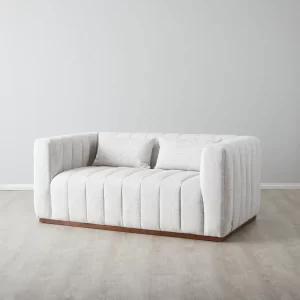 Storme Murmur White Fabric 2-Seater Sofa