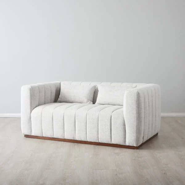 Storme Murmur White Fabric 2-Seater Sofa