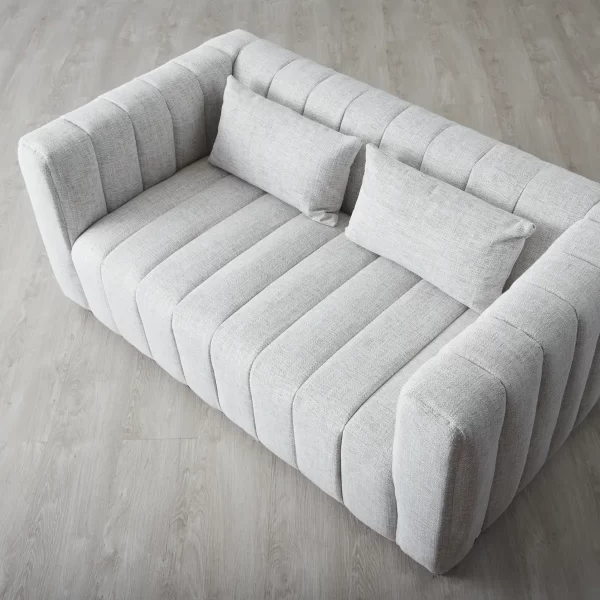 Storme Murmur White Fabric 2-Seater Sofa1