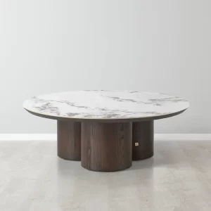 Terzetto Pandora Brown Sintered Stone Round Coffee Table1