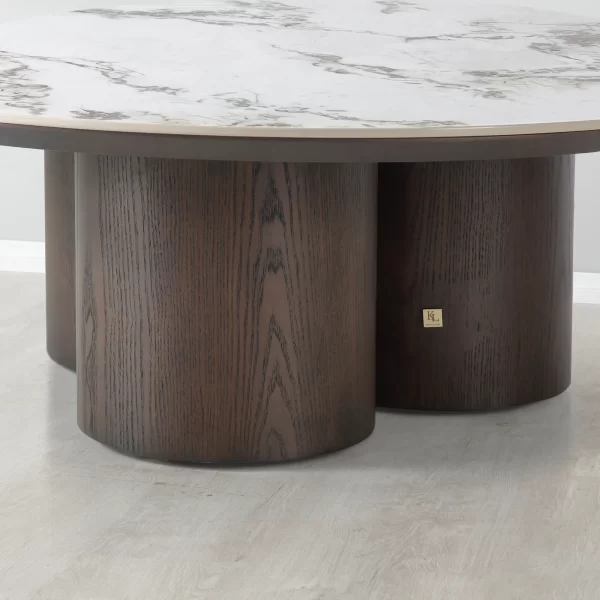 Terzetto Pandora Brown Sintered Stone Round Coffee Table1