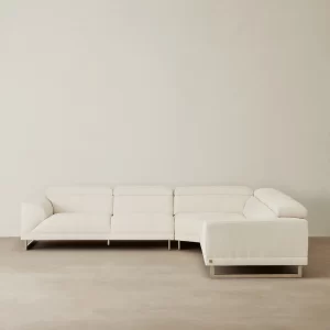 Valiant II Chiffon White Fabric Corner Lounge