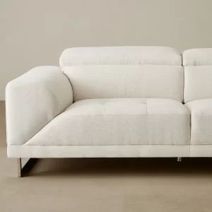 Valiant II Chiffon White Fabric Corner Lounge