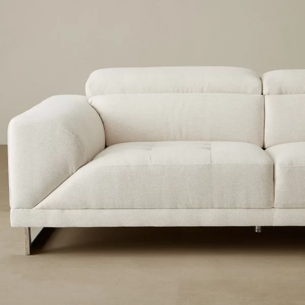 Valiant II Chiffon White Fabric Corner Lounge