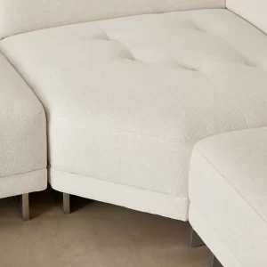 Valiant II Chiffon White Fabric Corner Lounge