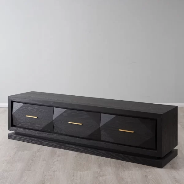 Xandra Black Oak Veneer Entertainment Unit