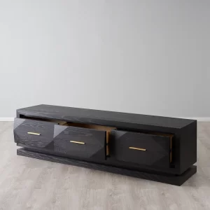 Xandra Black Oak Veneer Entertainment Unit