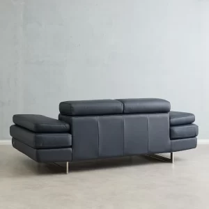 Lennox Night Blue Leather 2-Seater Sofa Image