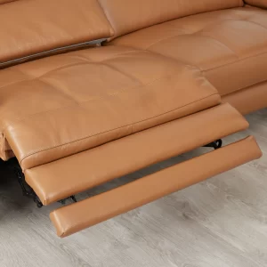 Elena Savanna Brown Leather 2-Seater Electric Recliner