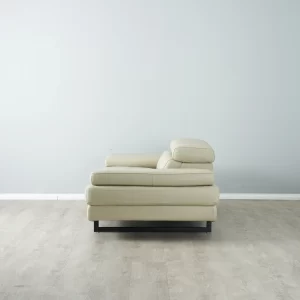 Lennox Almond Cream Leather 2-Seater Sofa