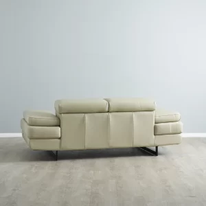 Lennox Almond Cream Leather 2-Seater Sofa