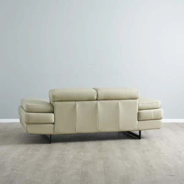 Lennox Almond Cream Leather 2-Seater Sofa