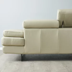 Lennox Almond Cream Leather 2-Seater Sofa