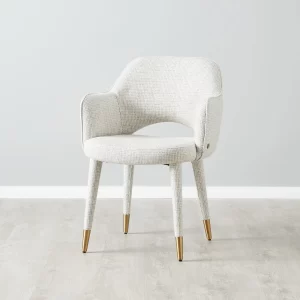 Adrianna Dove Grey Woven Fabric Dining Chair