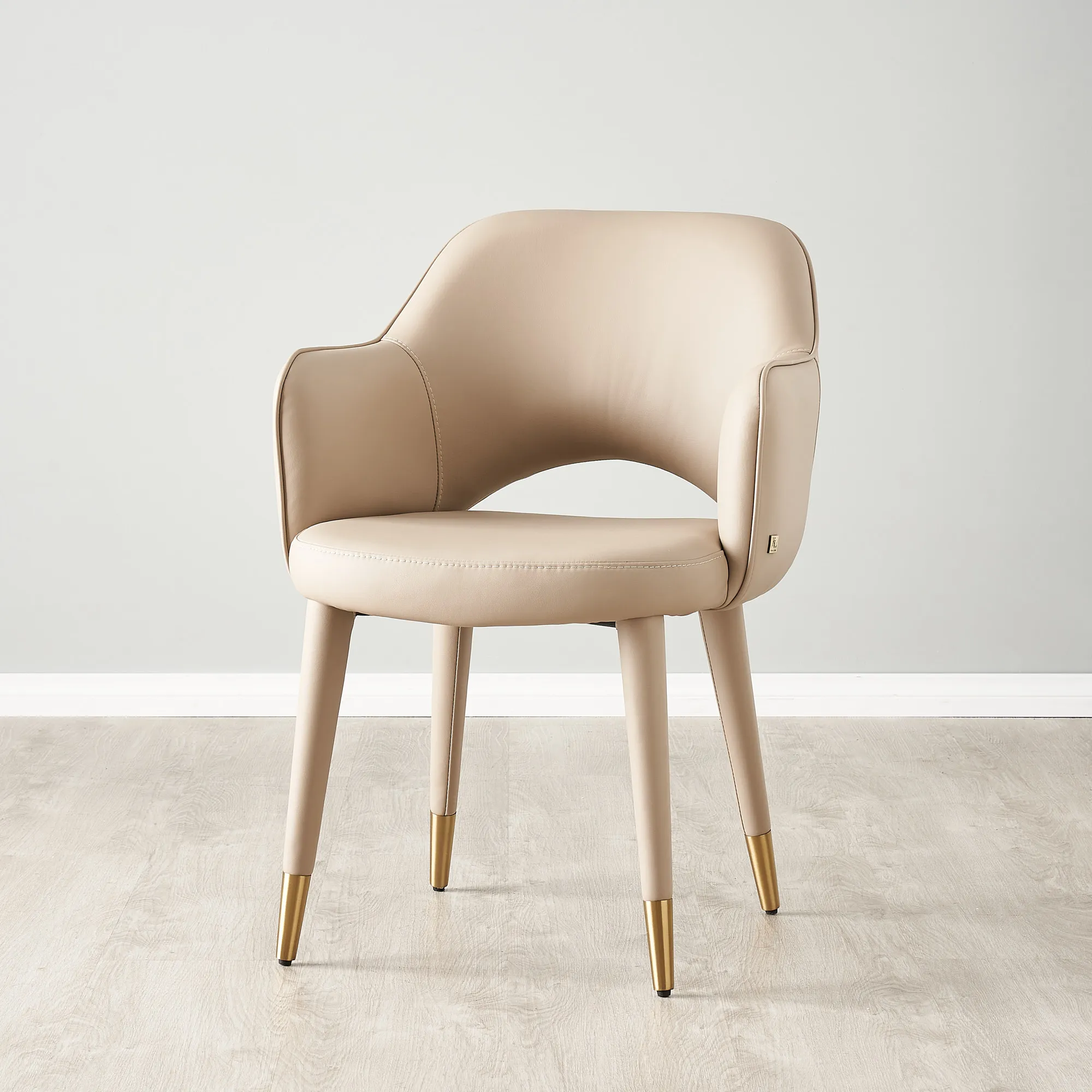 Adrianna Sand Beige Vegan Leather Dining Chair - Delight Furnishings