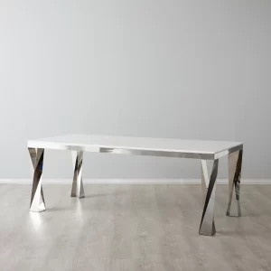 Agnes White Marble Dining Table1