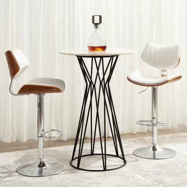 Alabaster White Vegan Leather Bar Stool4