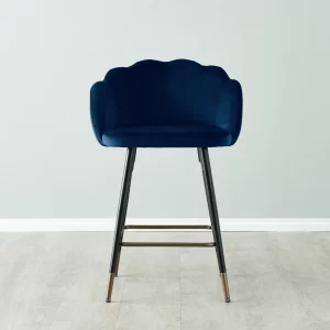 Amber III Navy Velvet Counter Stool1