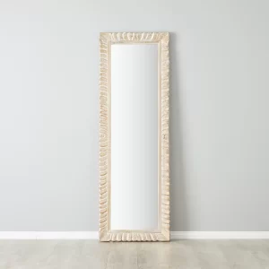 Apollo White Gold Wooden Rectangle Mirror