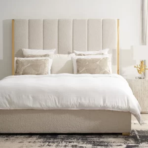 Beaumont Cream Boucle Queen Bed1