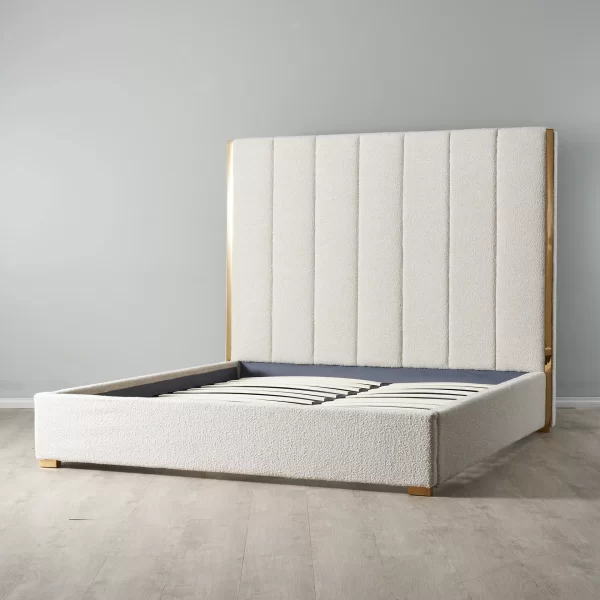 Beaumont Cream Boucle Queen Bed1