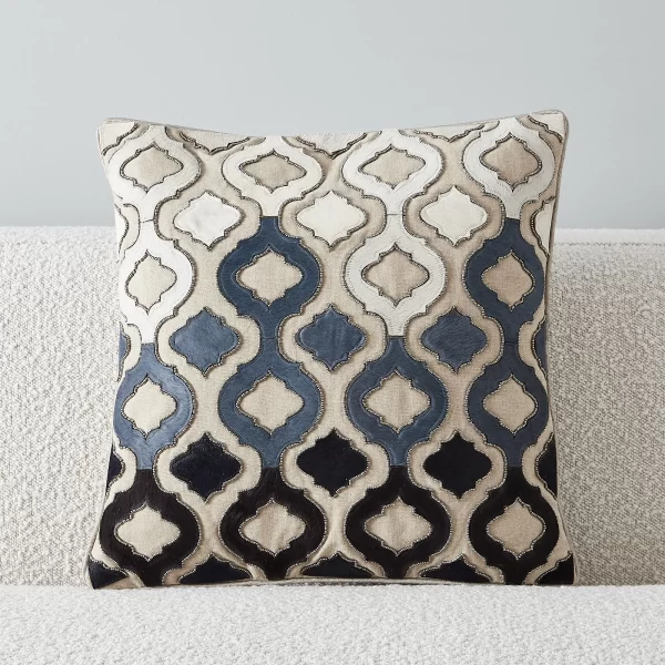 Blue and Grey Cutwork Cushion