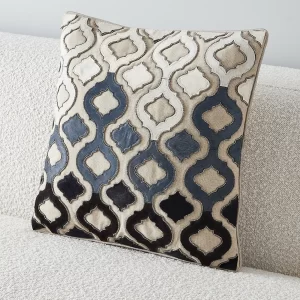 Blue and Grey Cutwork Cushion