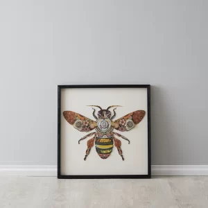 Bumble Bee Framed Paper Collage