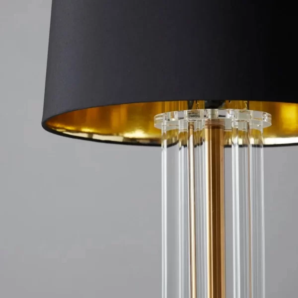 Cassy Polished Gold Floor Lamp - Black Fabric Lamp Shade