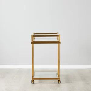 Ciara Brushed Gold Stainless Steel Bar Cart1