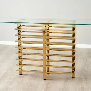 Clarette Gold Console Table - Clear Glass Top