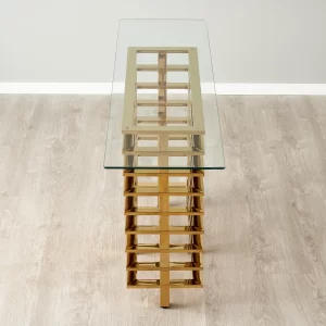 Clarette Gold Console Table - Clear Glass Top