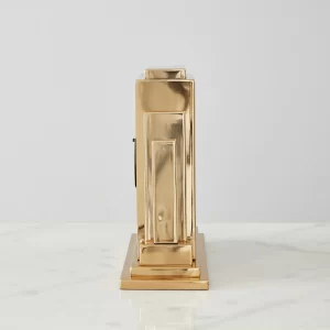 Clarita Matte Antique Brass Table Clock