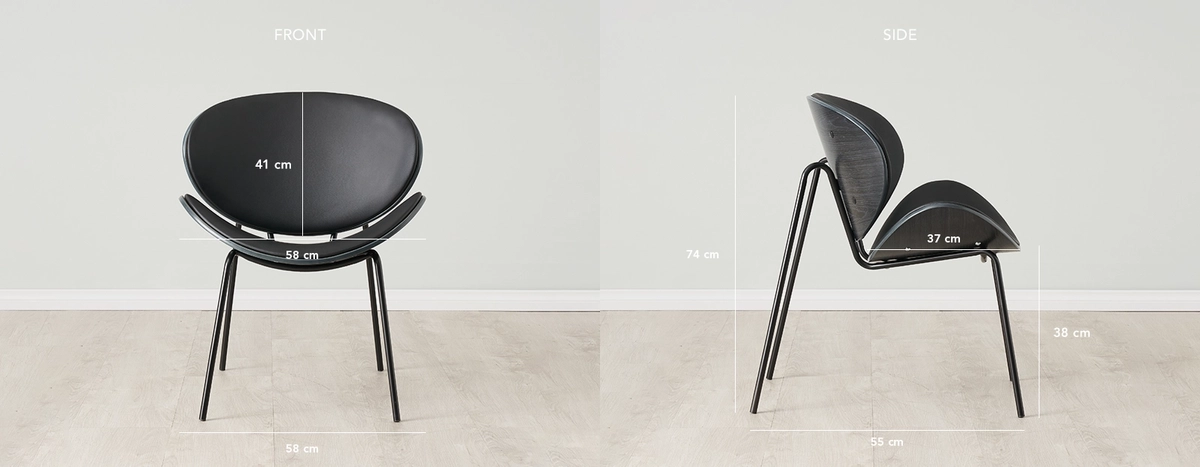 Decker Black Vegan Leather Dining Chair