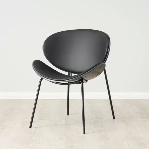 Decker Black Vegan Leather Dining Chair