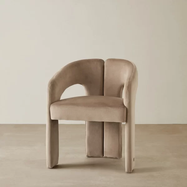 Delaney II Beige Velvet Dining Chair