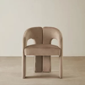 Delaney II Beige Velvet Dining Chair