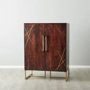 Dimitri Brown Wooden Wine Display Cabinet1