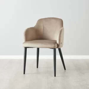 Dione Beige Velvet Dining Chair2