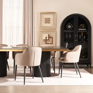 Dione Beige Velvet Dining Chair2