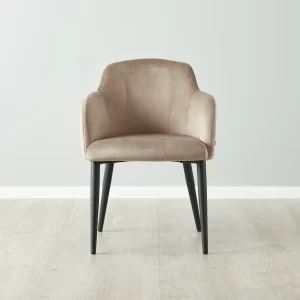 Dione Beige Velvet Dining Chair3