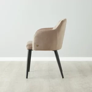 Dione Beige Velvet Dining Chair3