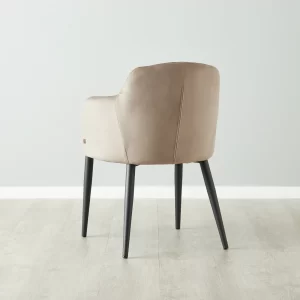 Dione Beige Velvet Dining Chair3