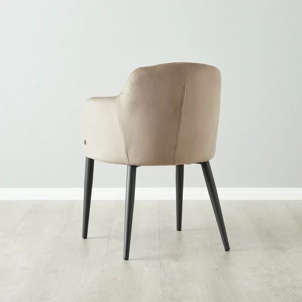 Dione Beige Velvet Dining Chair3