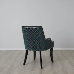 Errol Black Patterned Vegan Leather Dining Chair1