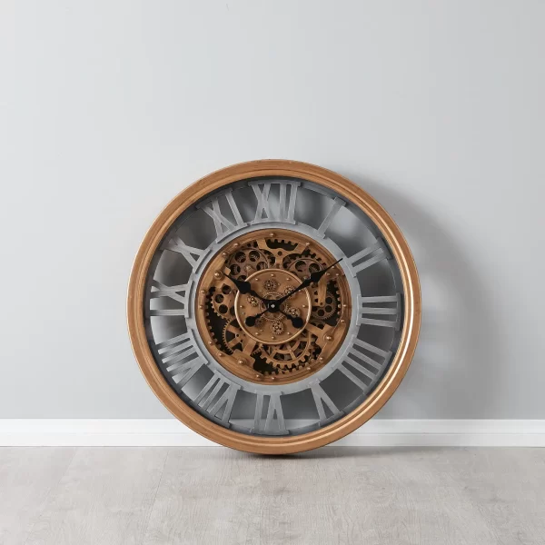 Franz Antique Brass Finish Round Clock