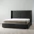 Gertrude Charcoal Velvet Queen Bed - Brushed Black Nickel Stainless Steel Frame