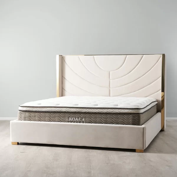 Gertrude Cream Velvet Queen Bed