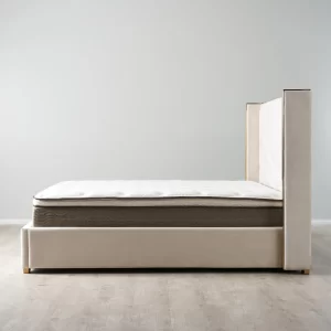 Gertrude Cream Velvet Queen Bed