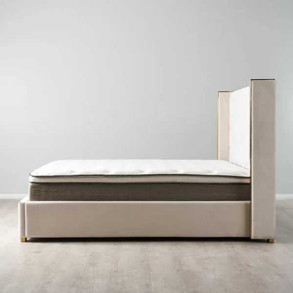 Gertrude Cream Velvet Queen Bed